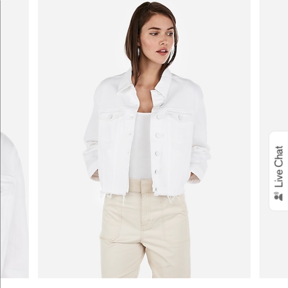 Express white denim jacket